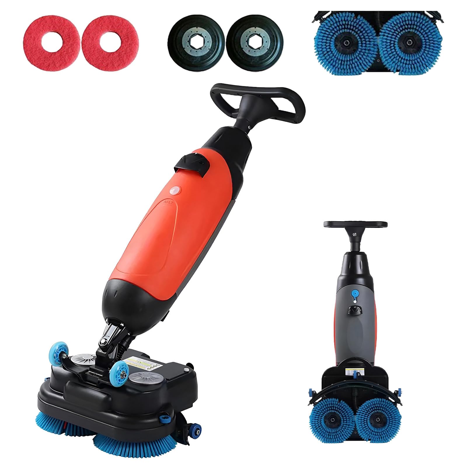 Lavasciuga Pavimenti Professionale, Con Pista Di Pulizia Da 43 Cm, Lucidatrice E Pulitrice per Pavimenti Multifunzione, 240 Giri/Min, Pulizia Profonda Di Piastrelle, Pavimenti in Legno