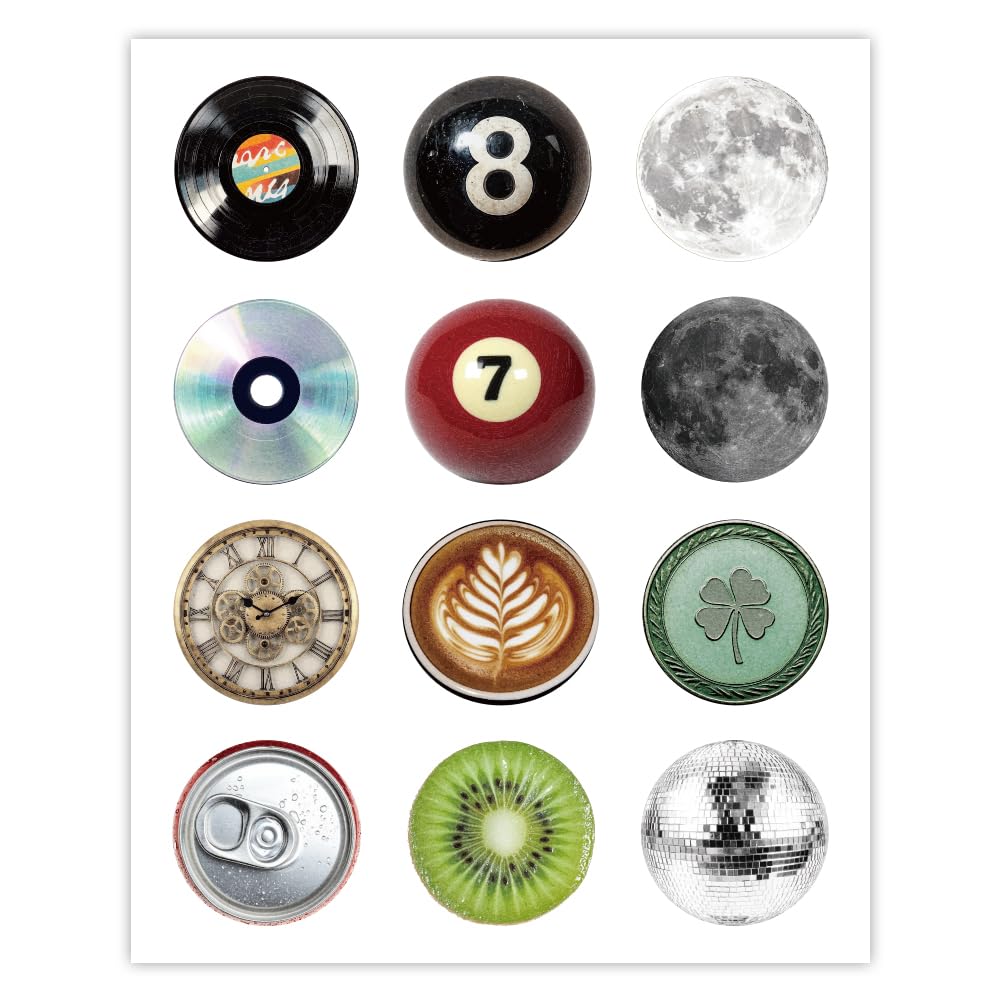 GOMAKERER 1 Pc Trendy Wall Art Poster, Funky Abstract Circle Canvas Painting Ball Wall Poster Prints for Living Room Bedroom Home Decorations 11x13.8 Inches Unframed