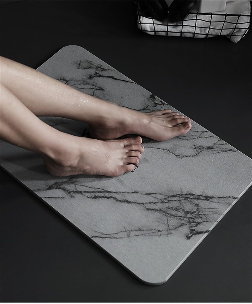 Tapis en pierre de diatomite 40 x 30 cm avec propriétés absorbantes et à séchage rapide, convient pour le séchage de la vaisselle de salle de bain et de cuisine (blanc 2)