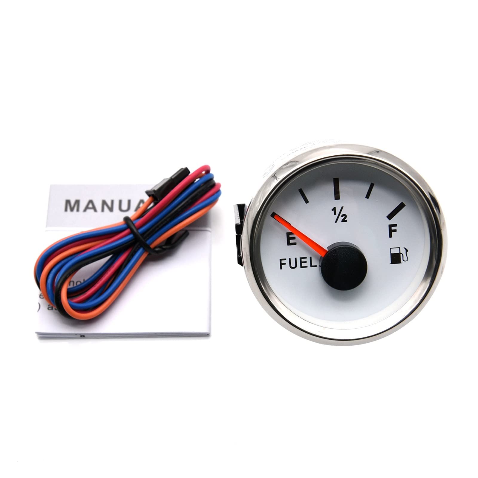 Bootsanzeige 52 mm Kraftstoffstandsanzeige 0-90 Ohm 240-33 Ohm Öltank-Füllstandsanzeige mit roter Hintergrundbeleuchtung for Marine-Bootsauto 9-32 V für Boote, PKW, LKW, Wohnmobile