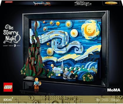 Lego 21333 Van Gogh Starry Night, Art Panel, Interior, Stylish, Toy Blocks, Present, Art, Paintings, Interior, Boys, Girls, Adults