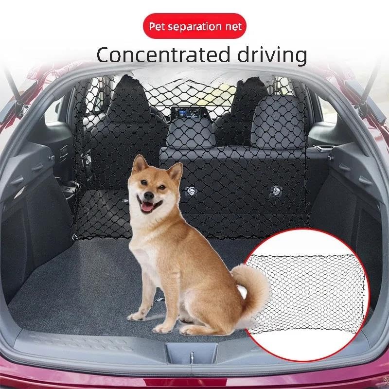 Filet de protection chien voiture haute résistance avec barre de sécurité robuste - 2