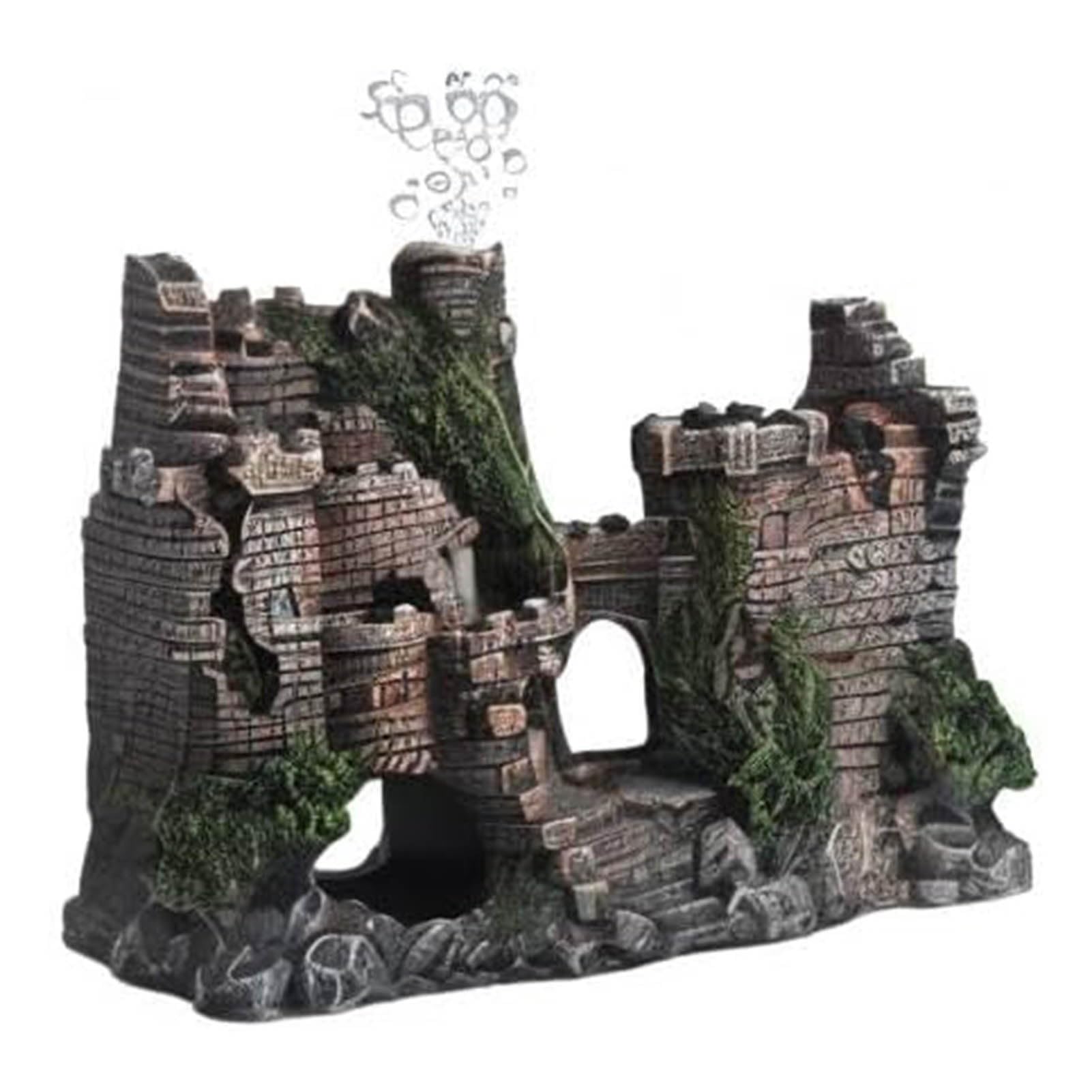 Statuette Ornamenti For Acquari - Decorazioni For Acquari A Forma Di Castello Antico, Statuette In Resina, Acquari E Terrari Tematici