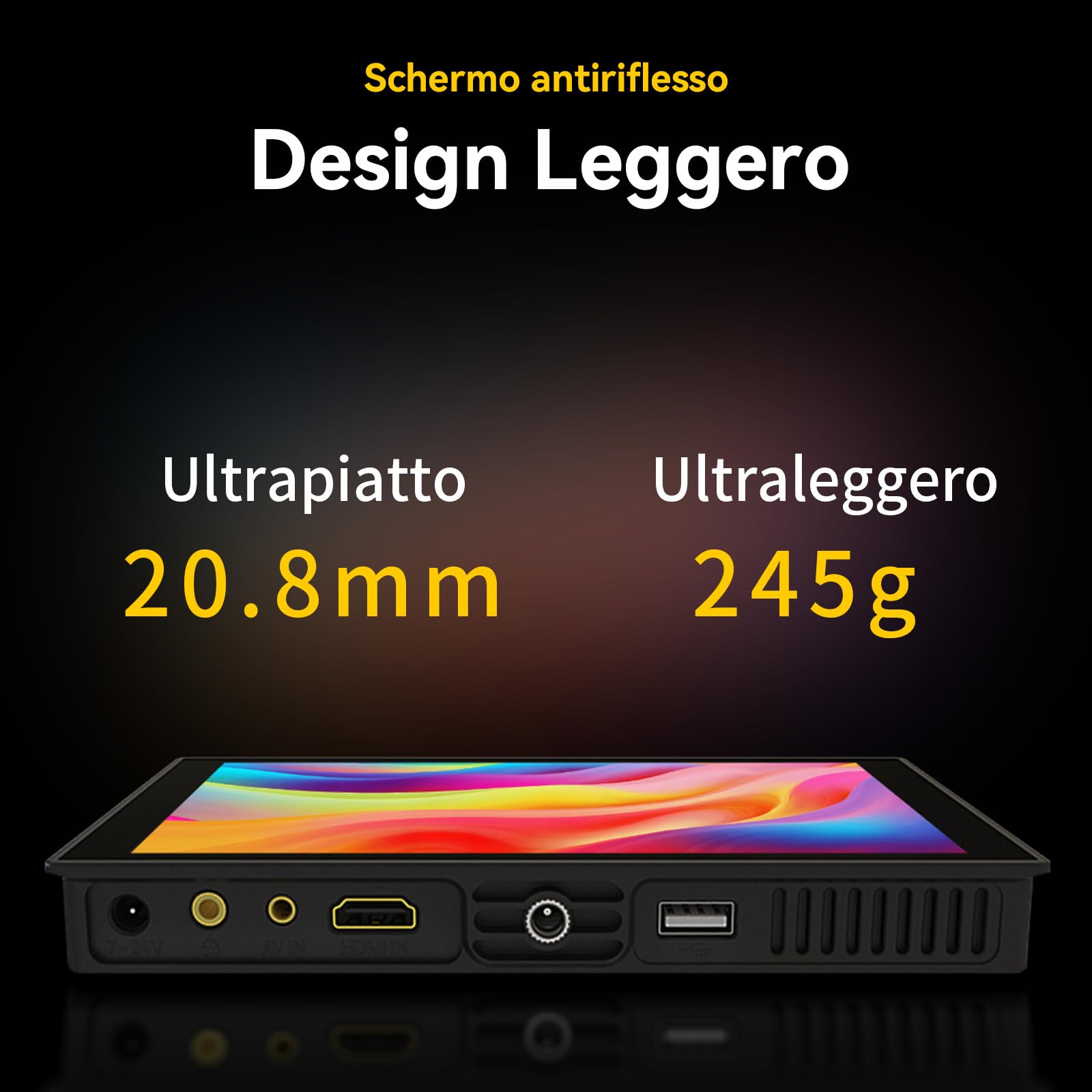 Portkeys HD7T Monitor da Campo per Fotocamera 7" Touchscreen, Schermo ad Alta Luminosità 1000 Nits con Tasti di Scelta Rapida, Compatibile con DSLR
