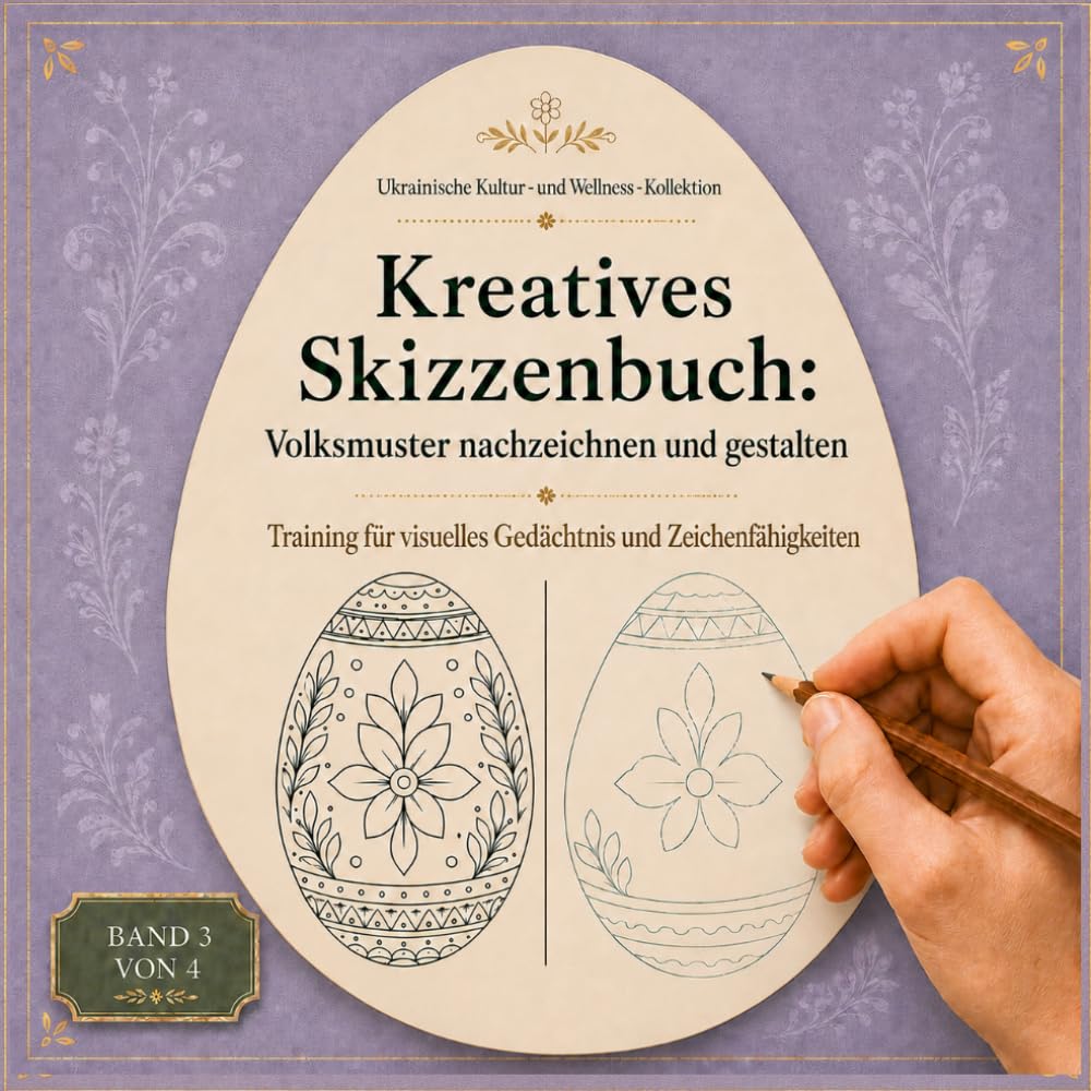 Kreatives Skizzenbuch: Volksmuster nachzeichnen und gestalten Training für visuelles Gedächtnis und Zeichenfähigkeiten (Ukrainische Kultur- und Wellness-Kollektion)