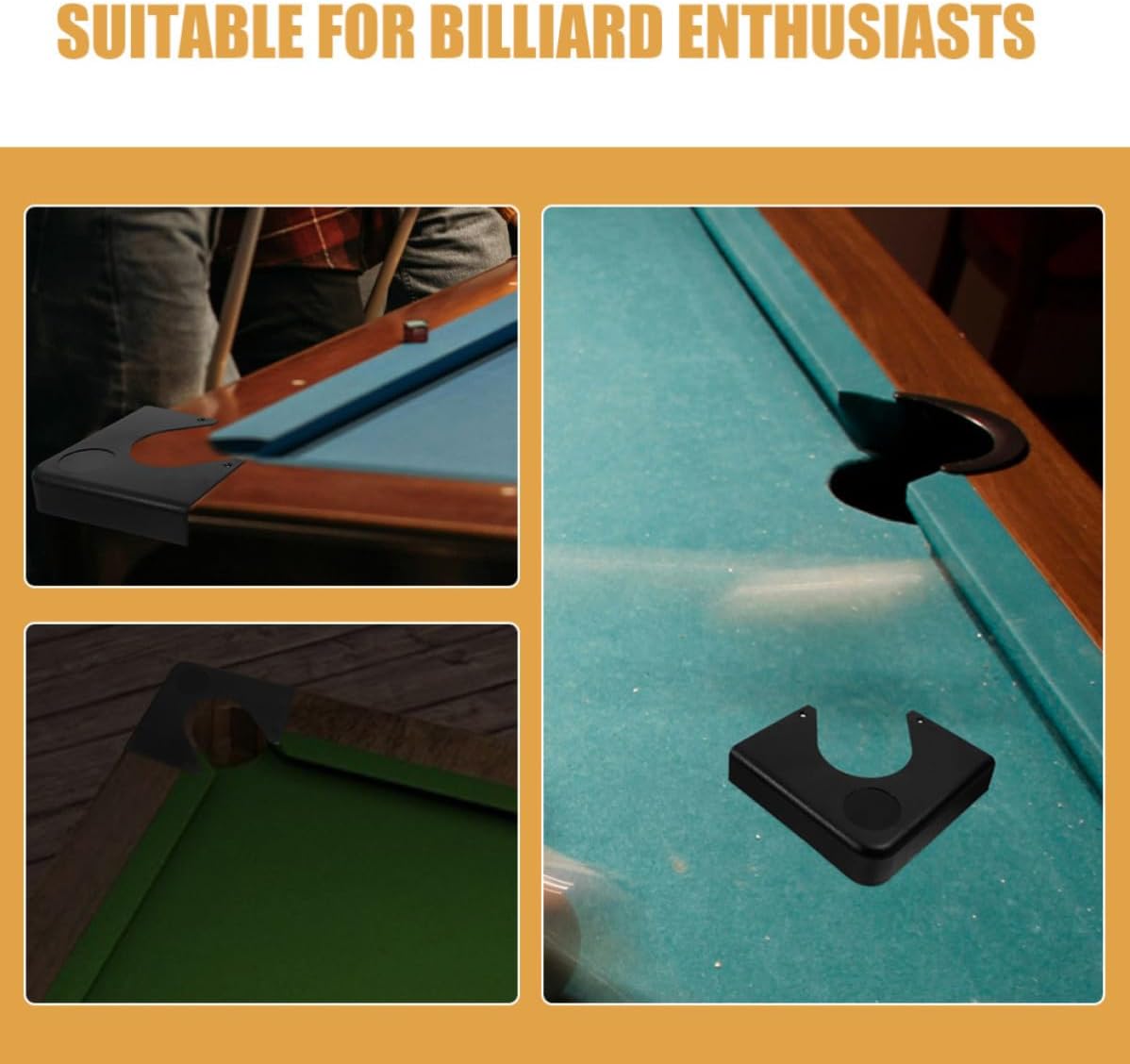 Luxshiny 2pcs Pool Table Corner Hardware Accessories Resin Hard Plastic Black Corner Plate Protector Easy to Install for Billiard Table in Game Room