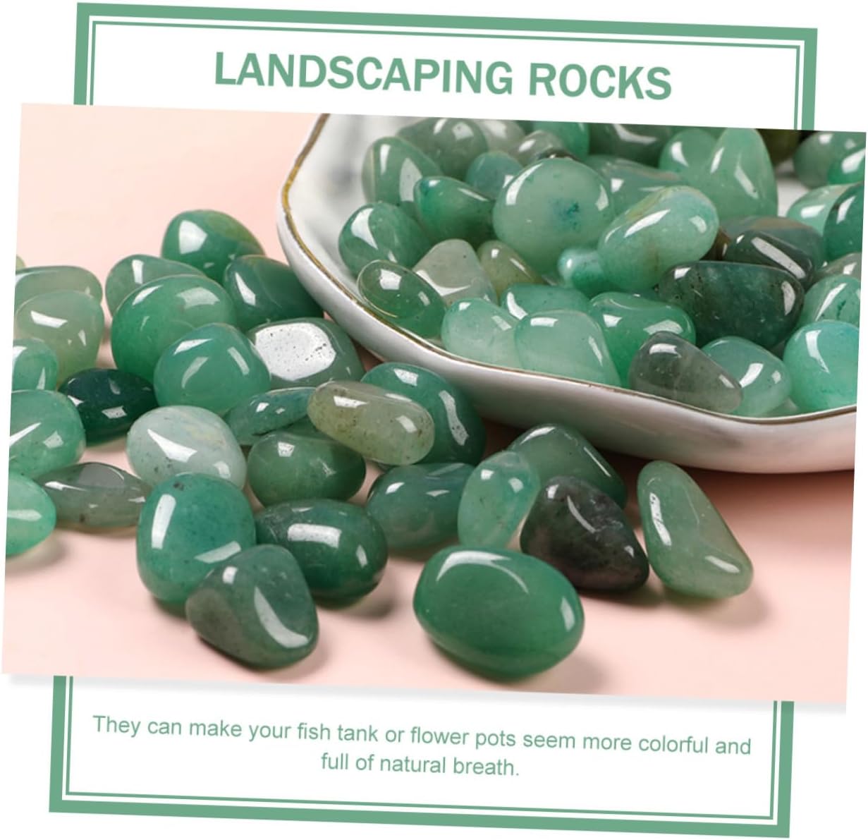 GALPADA Natural Aventurine Aquarium Gravel Stones 7-9mm Fish Tank Rocks 2lb Bulk Decorative Gravel for Fish Tank Supplies and Aquatic Habitat Landscaping