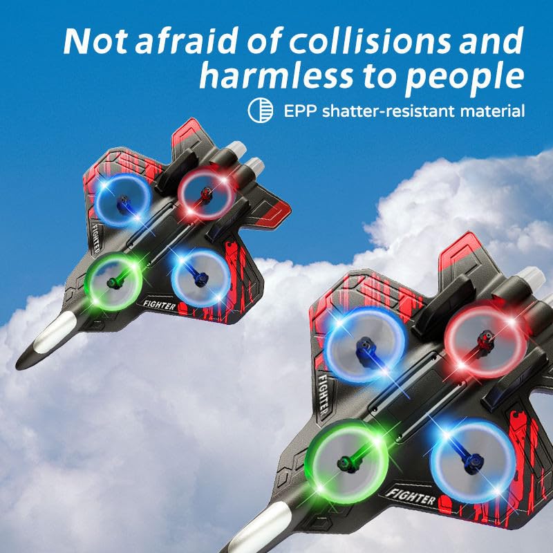 Image of Remote Control RC Planes for Kids, and RC Airplane Fighter Jet with Light,360 Flip Fighter Jet Toys, Stunt Roll, Airplane Toy for Rechargeable, LED Flying Toy-Multi