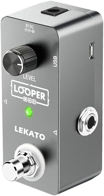LEKATO Guitar Looper Loop Guitar Station with 5 Minutes Unlimited Overdub Recording Time Guitar Loop Effect Pedal Electric Looper Pedal for Electric Guitar & Bass Keyboard