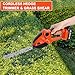 RRXIMHTT Versatile Electric Garden Tool - 2-in-1 Hedge Trimmer and Grass Shears with Rechargeable Batteries, 90-Degree Adjustable Head, and Comfort Grip for All-Day Use Orange