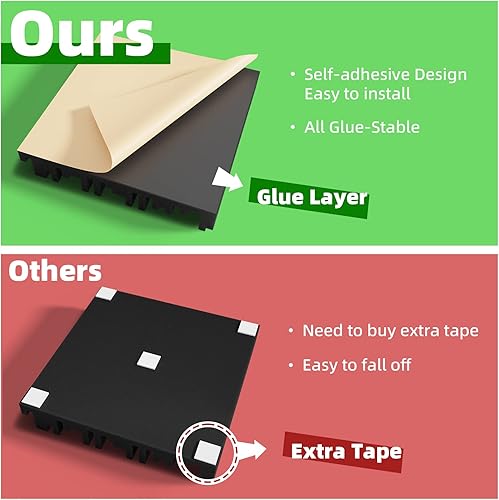 Miniatura 2 de LIGHTDESIRE Paneles de espuma autoadhesivos a prueba de sonido, paquete de 36 unidades, espuma acústica de 12 x 12 x 2 pulgadas, acolchado a prueba