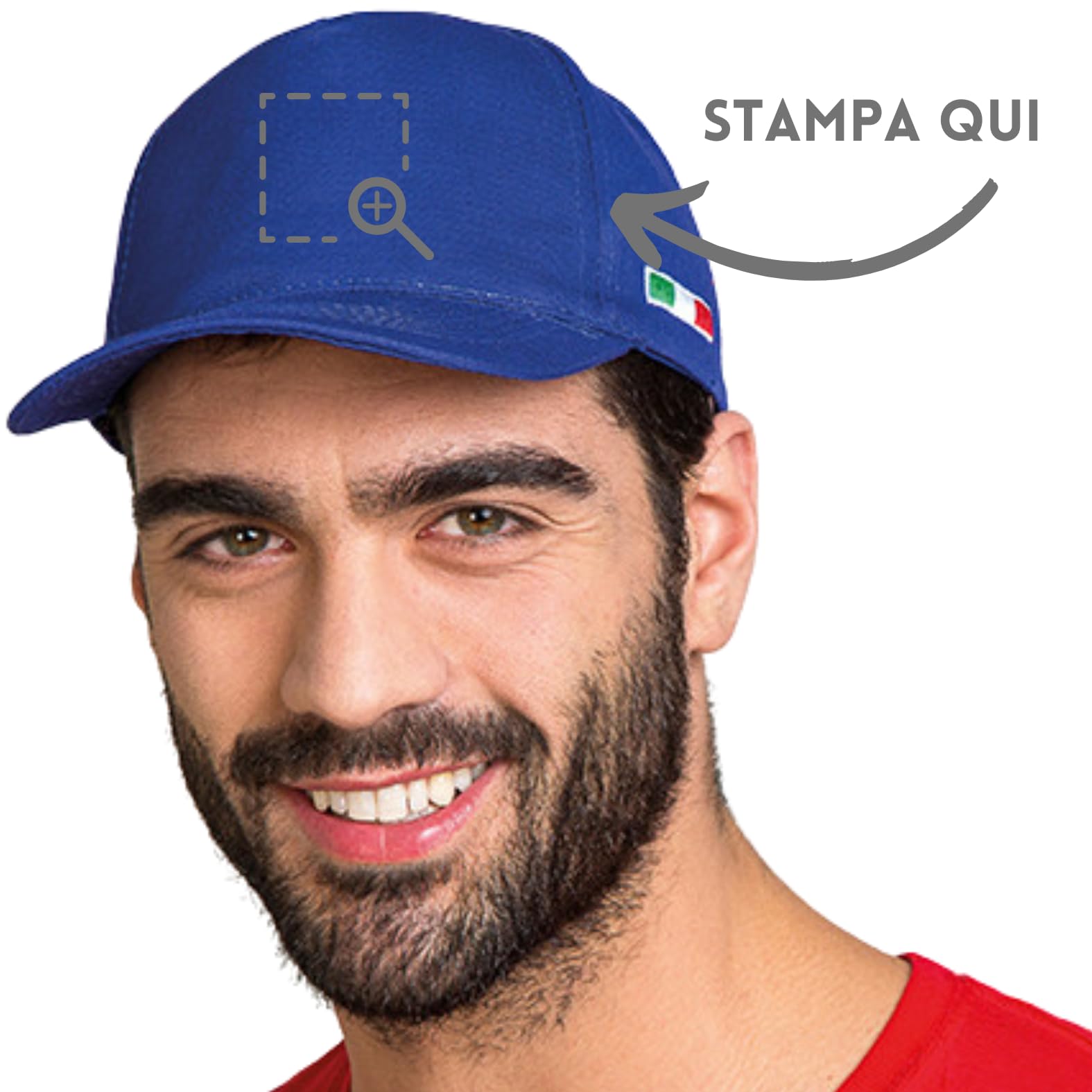 Stock da 10 Cappellini Personalizzati con Logo Gadget Personalizzabili Promozionali con Stampa per Eventi, Gite, Fiere, Aziendali Berretti Pubblicitari da Uomo e Donna Stampati con Visiera PM102