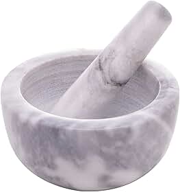 LYOR - Conjunto Pilão e Socador de Mármore Marin 12cm x 6cm