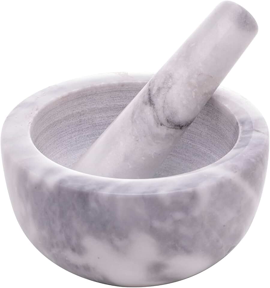 LYOR - Conjunto Pilão e Socador de Mármore Marin 12cm x 6cm