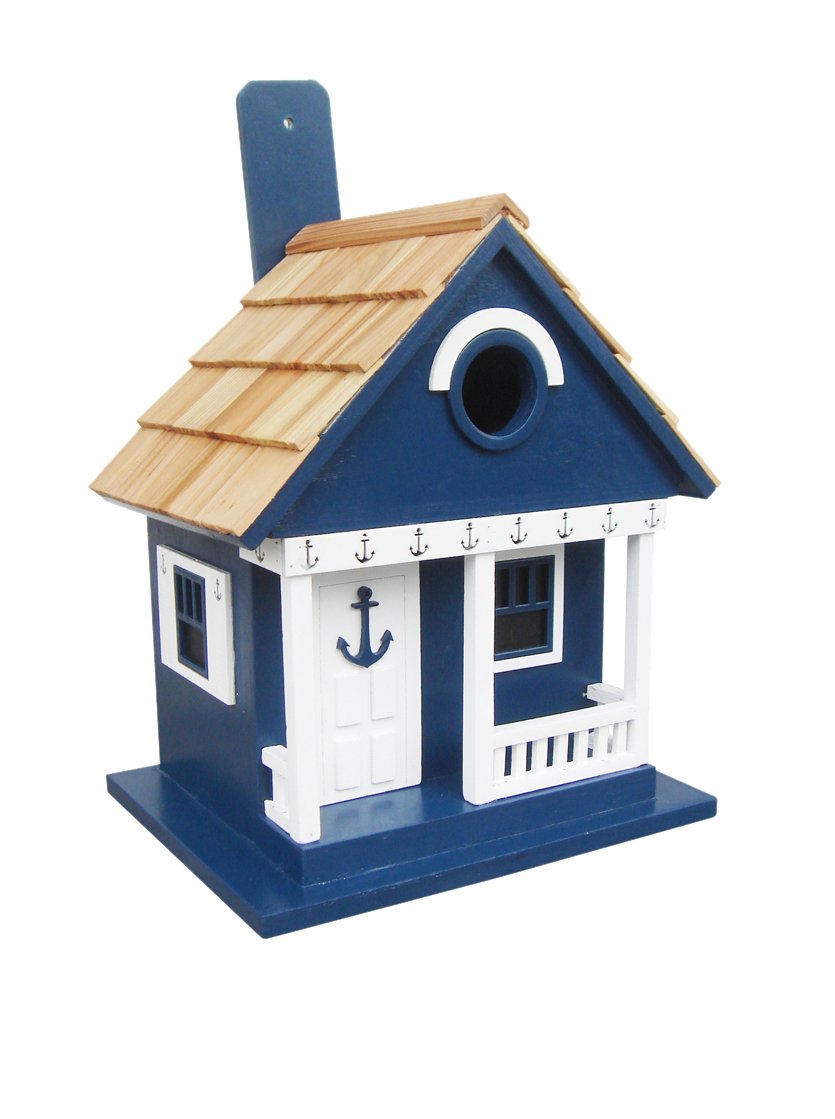 Home BazaarHand-made Anchor Cottage Navy Birdhouse - Functional Birdhouse - Home Decor
