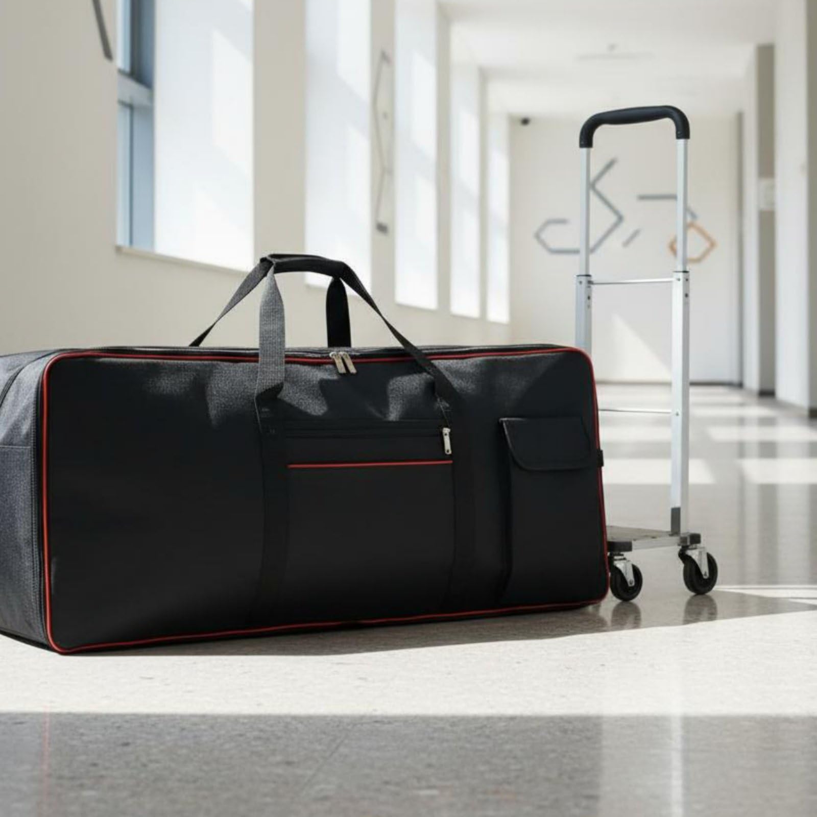 predolo E-Piano Tragetasche wasserdicht Keyboard Rucksack 600D Oxford-Gewebe gepolsterte Keyboardhülle für Musikunterricht, 88 Tasten L