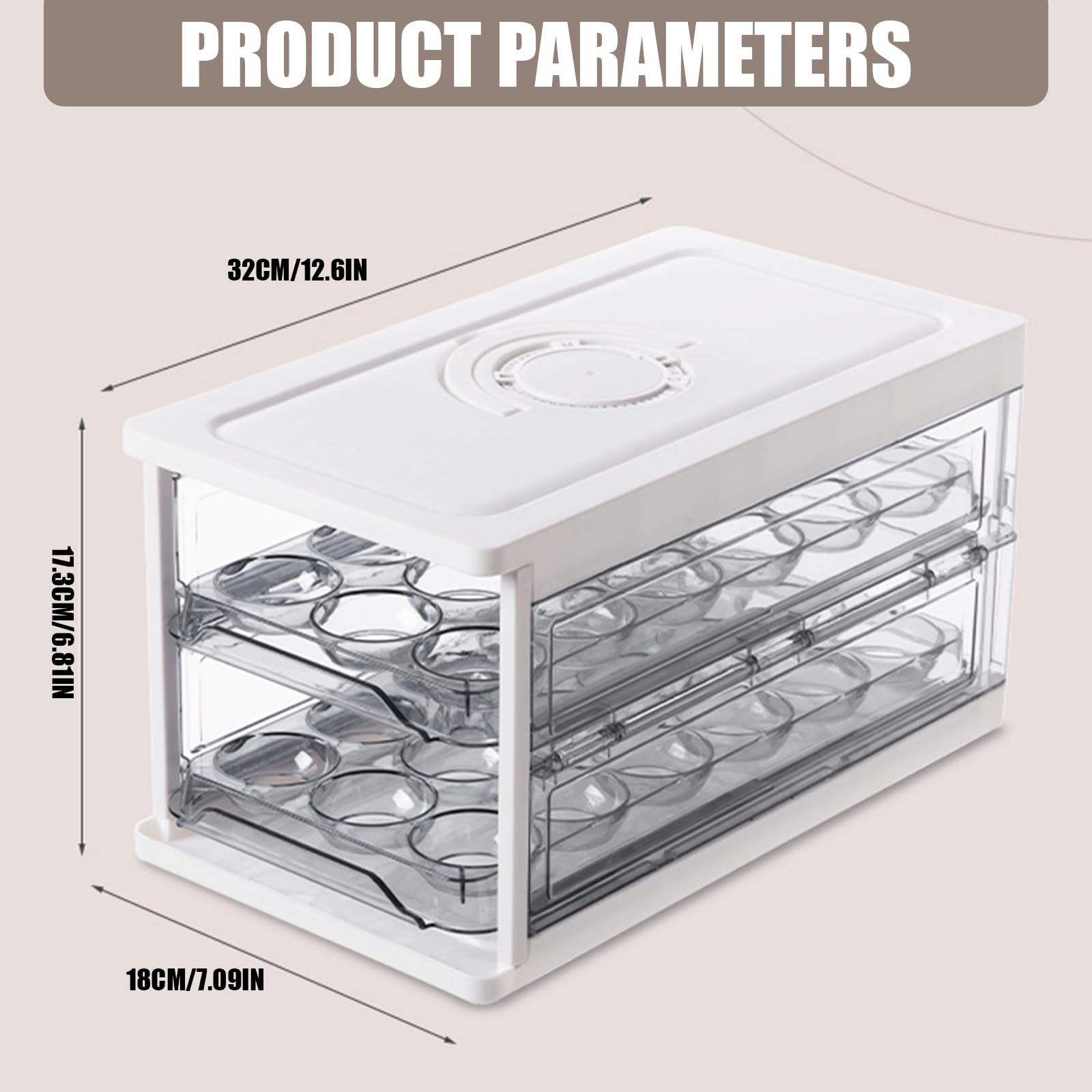 Soporte para Huevos Contenedor de Huevos de Plegable de 2 con y Bandeja Transparente para despensas de Cocina Almacenamiento Organizadores de refrigerador y Soporte de