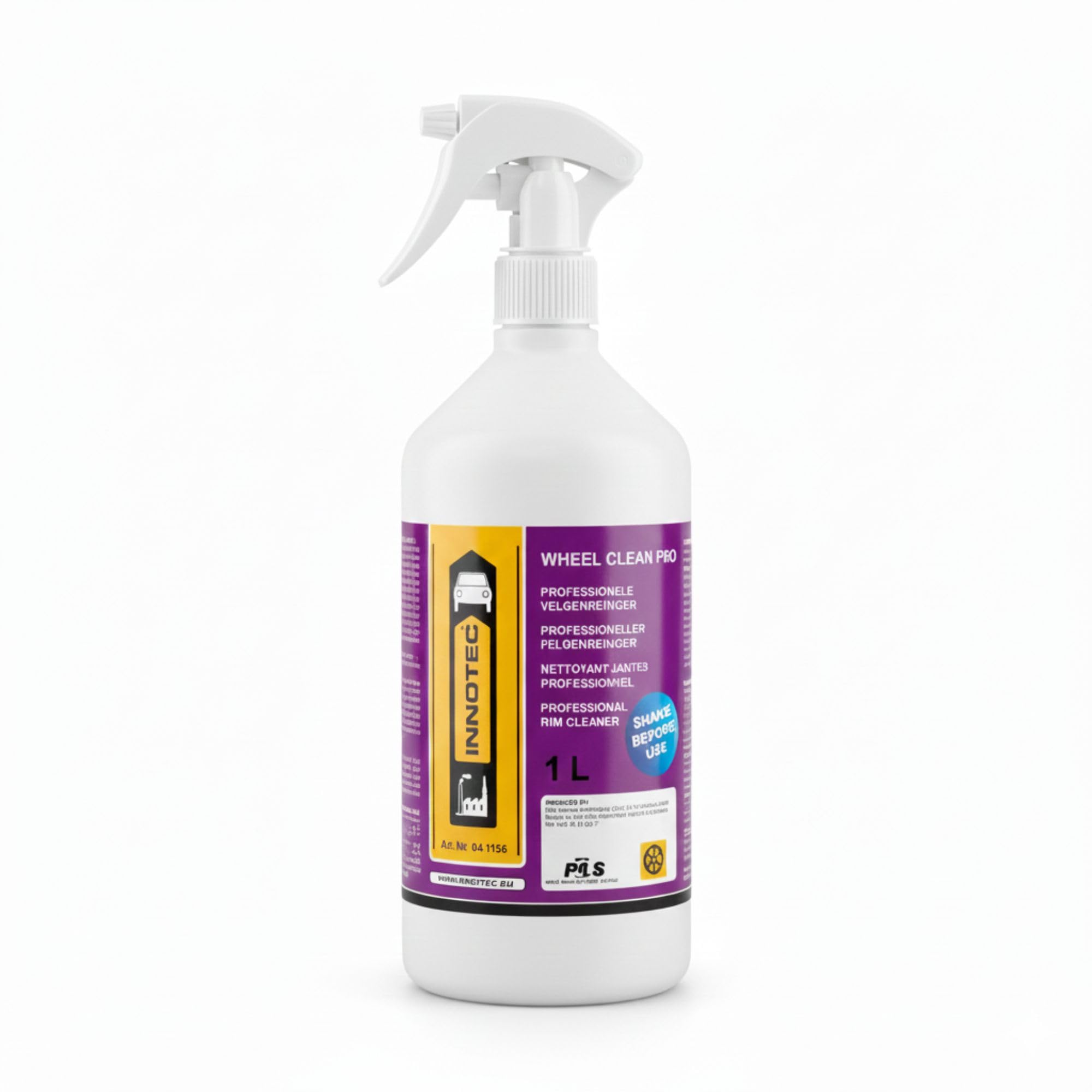 INNOTEC Wheel Clean Pro 1 L – Professioneller Felgenreiniger für Stahl- und Alufelgen – entfernt Bremsstaub, Öl- und Straßenschmutz – säurefrei, materialschonend – gebrauchsfertige Sprühflasche