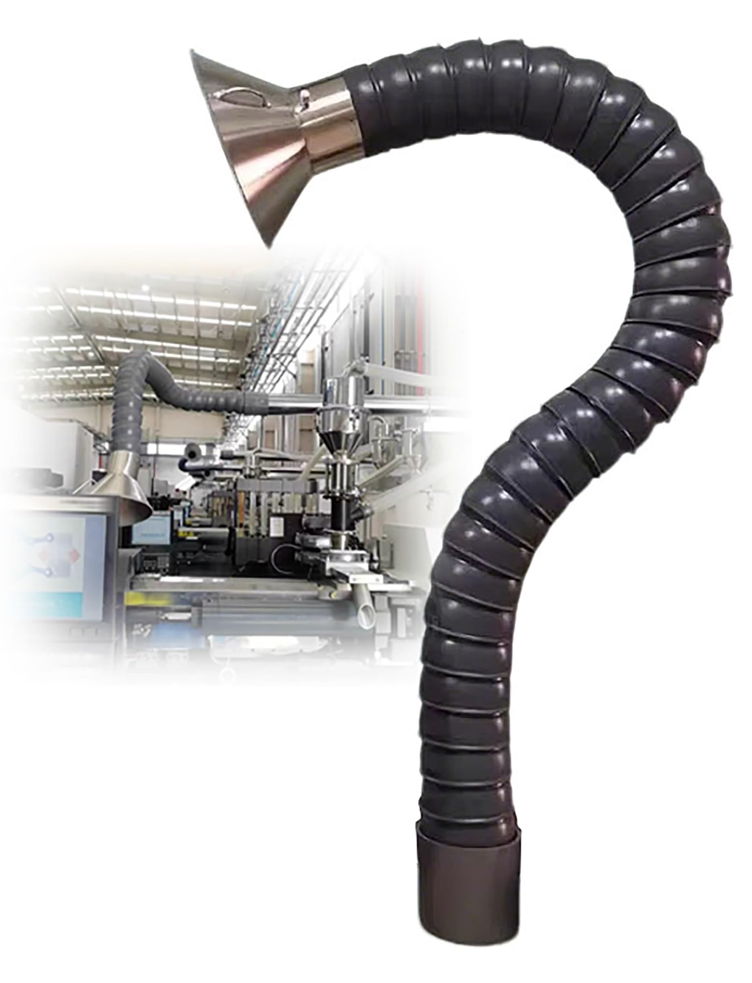 LVSEWOA 360° Articulated Fume Extraction Arm with Adjustable Hood, Flexible Exhaust Hose for Welding Smoke and Industrial Workshop Ventilation(200mm-L100cm)