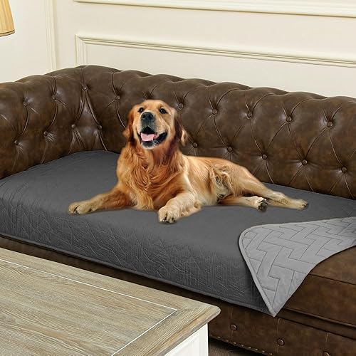 Miniatura 8 de Ameritex Manta 100% impermeable para cama de perro, funda de sofá de doble cara con patrón moleteado para mascotas, funda reversible para muebles,