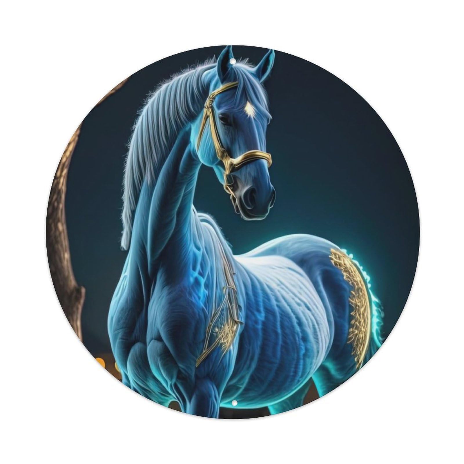 Animal Glowing Horses Metal Tin Sign