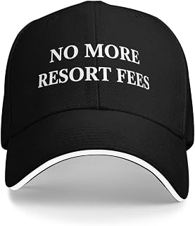 No More Resort Fees Hat for Men Black Women Funny Humor Trucker Caps for Men Gag Gift