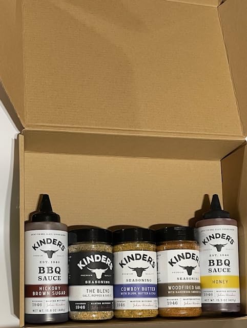 Seasoning Set and Sauce Bundle, Variety 5 Pack, KINDERS, The Blend, Woodfired Garlic, Cowboy Butter Seasonings, with Honey BBQ and Hickory Brown Sugar BBQ Sauces, Gift Box Set, Pantry Essential - Image 8