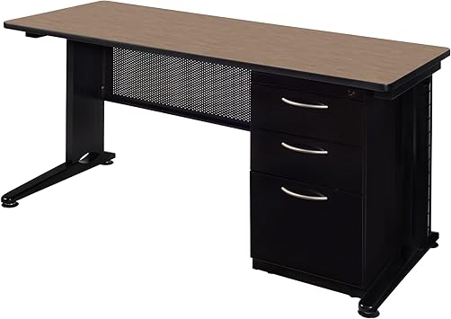 مكتب المعلمين Romig Forge+ 66 x 24 مع وحدة درج ذات قاعدة واحدة - نوبل أوك
