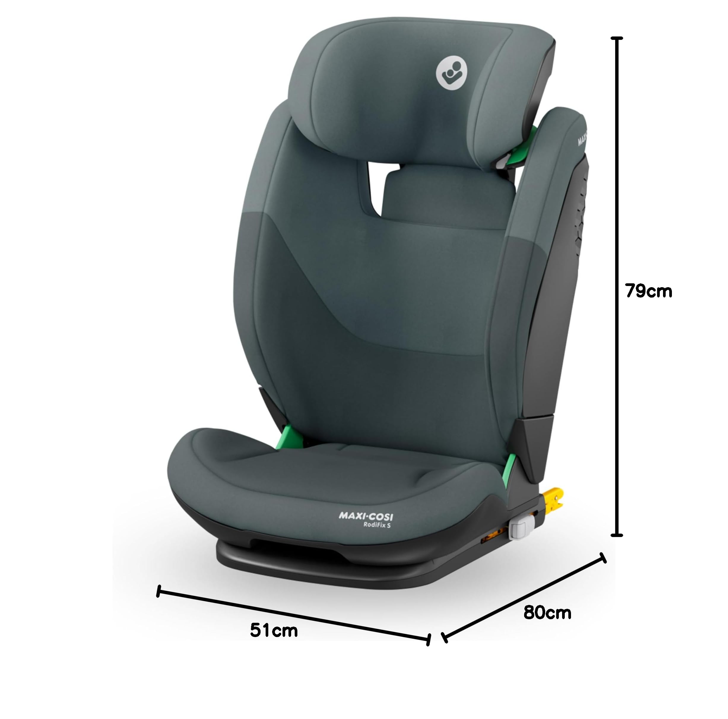 Maxi-Cosi RodiFix S i-Size, Silla Coche Niño, 100-150 cm, 3,5-12 Años, 3 Posiciones, Silla Coche ISOFIX, Alto/Ancho Ajustables, Protección Contra Impactos Laterales G-CELL, AirProtect, Tonal Graphite