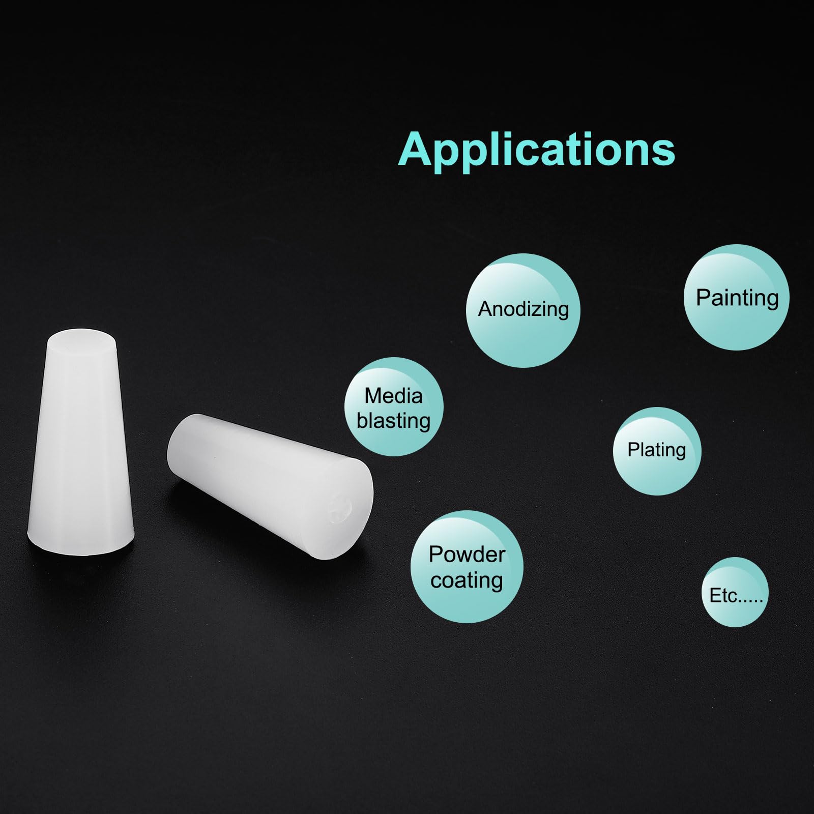 Silicone Caoutchouc Conique Bouchon 28mm Ã 37mm Avec Trou Blanc Pour Rev Tement Par Poudre Peinture Anodisation Placage Sablage Laboratoire Usage