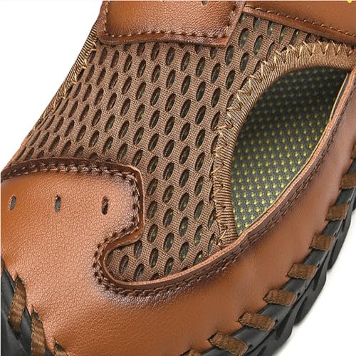 VOODUE Men Breathable Mesh Sandals Summer Lightweight Outdoor Beach Sandals Non-Slip Men's Casual Shoes (Color : Green, Size : 45 EU)3