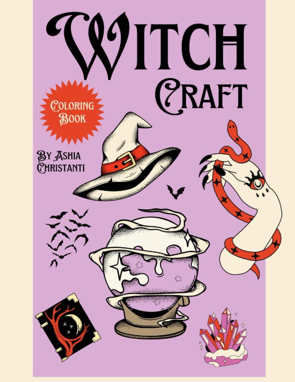 Livre de coloriage witchcraft adulte pour appeler l'énergie et la haute magie