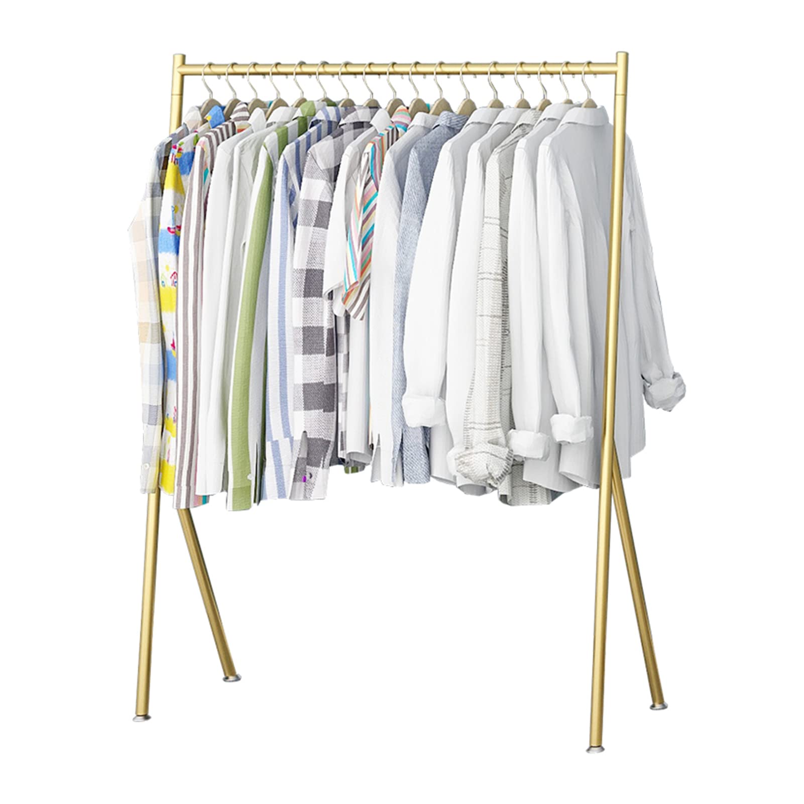 Porte-manteau en métal robuste doré 100x40x160 cm pour chambre et salon