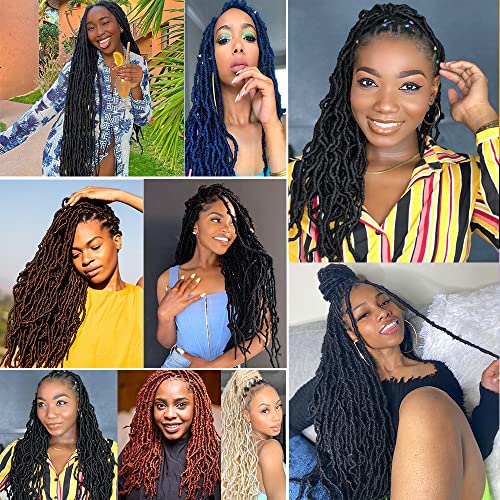 Umylar Faux Locs 14 Inch Crochet Hair Soft Locs 7 Packs Crochet Hair For Women  Pre-Looped Faux Locs Crochet Braids Synthetic Hair Extension (14 Inch, 1B#) #TOP4