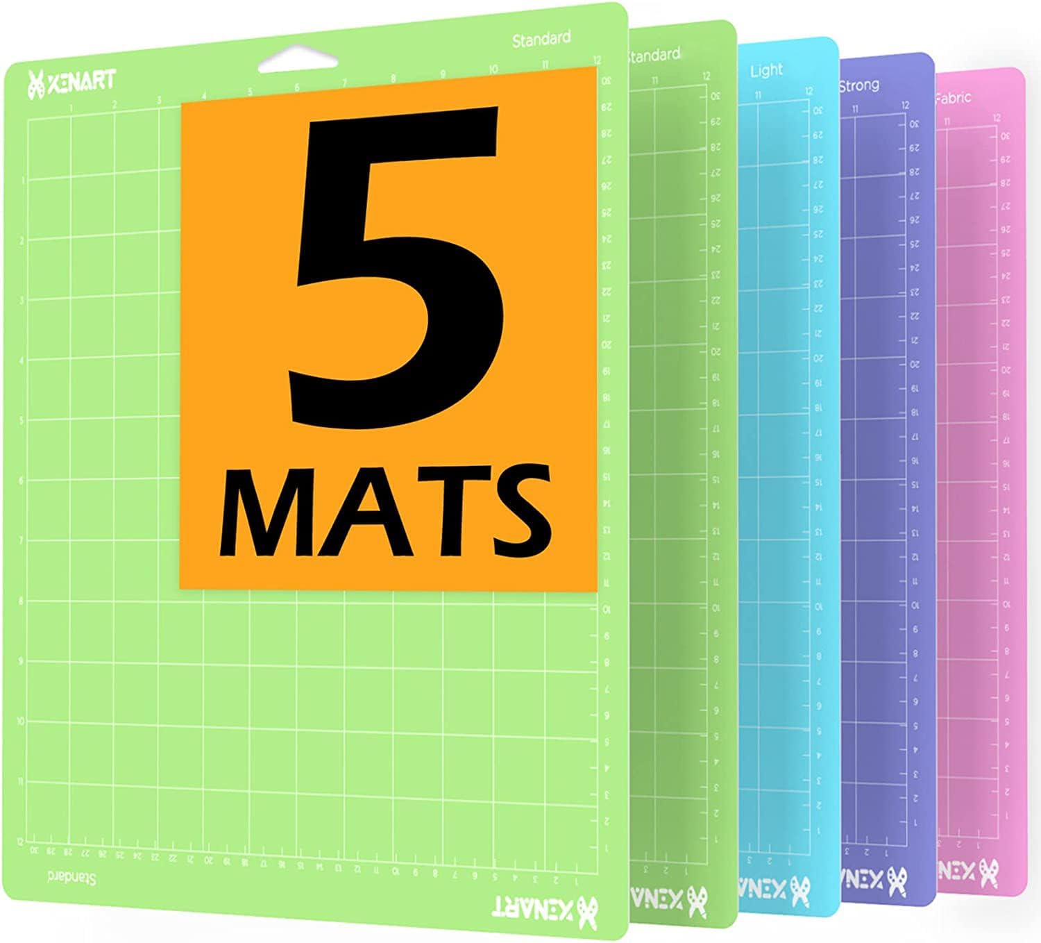 Xinart Cutting Mats for Cricut Maker 3/Maker/Explore 3/Air 2(12x12 Inch, 10 Mats) Standard Adhesive Sticky Green Quilting Replacement Cutting Mats Compatible with Cricut