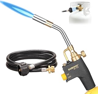 DOMINOX Propane Torch Head with 5FT Hose, High Intensity Trigger Start Gas Torch, Propane Torch Kit for Propane, Map and Mapp Gas, Soldering Torch Kit (Not Included Gas Tank)