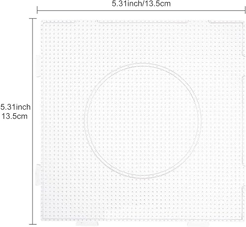 Miniatura 2 de 12 mini tableros de clavijas de cuentas Perler, tableros cuadrados de plástico de 0.102 in, tableros de clavijas transparentes grandes para mini