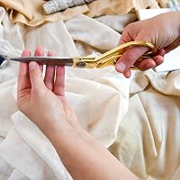 KOOCHUWAH 26,5 cm Profi Szabó Olló Rozsdamentes Acél Arany Szövet Textil Bőr Varrás 3