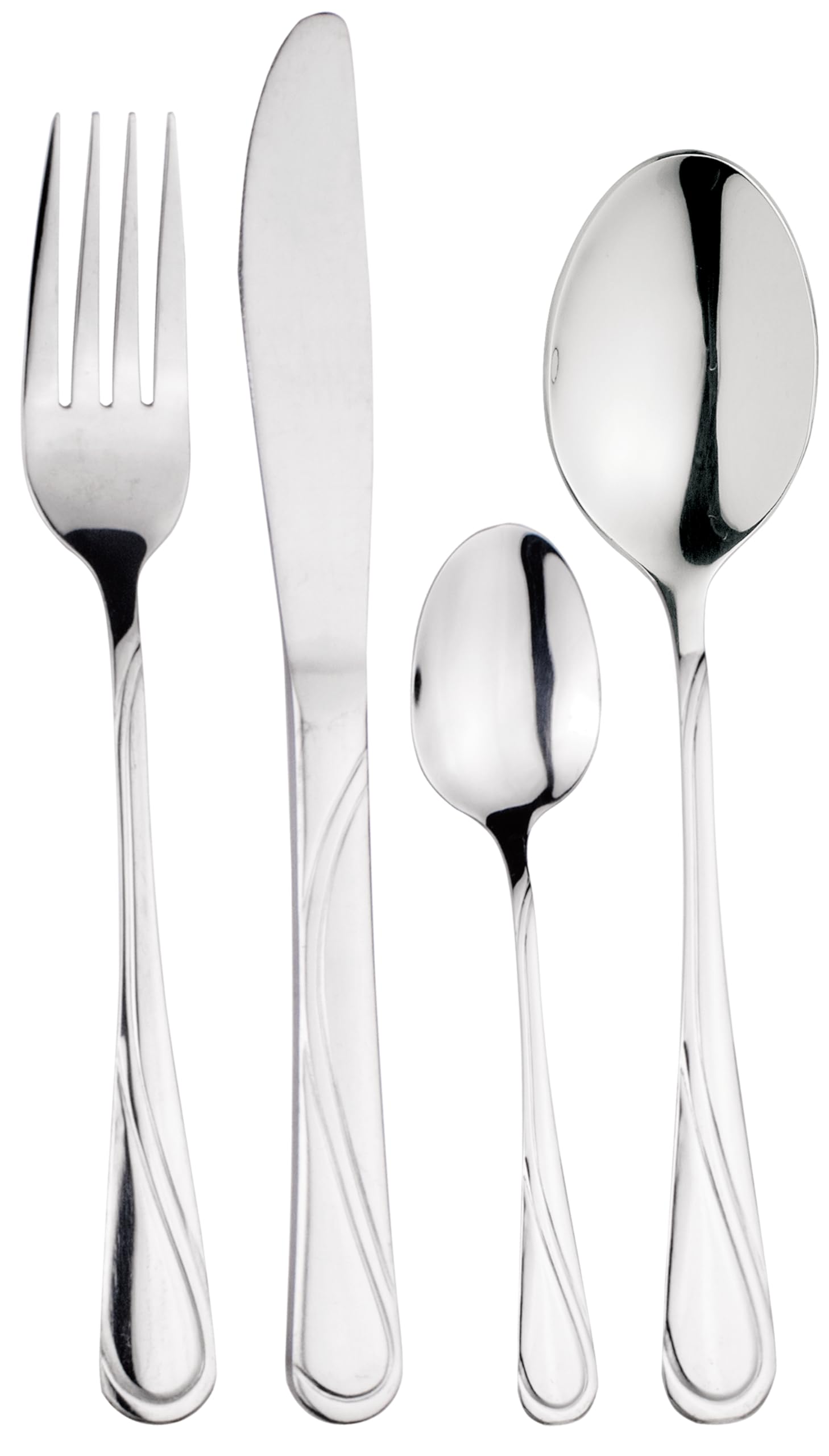 Besteck Set 72-teilig für 12 Personen, Edelstahl, Satin Finish | Besteckset im Koffer, spülmaschinenfest, rostfrei, Geschenkset, elegantes Edelstahl-Besteck für Tisch und Feierlichkeiten
