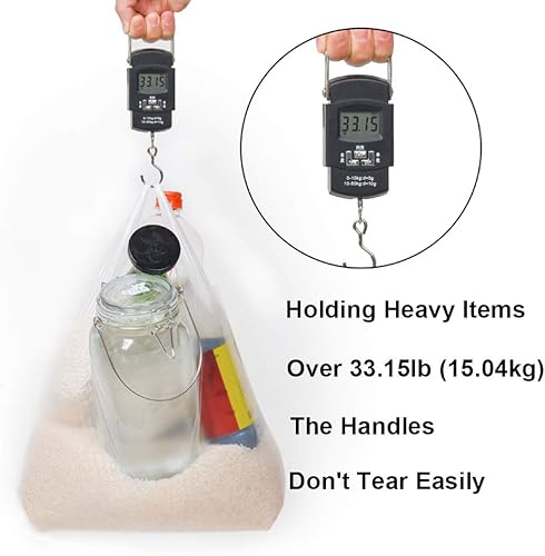 Miniatura 5 de Bolsas de plástico blanco con asas a granel bolsas de plástico para Negocio bolsas de comestibles bolsas de compras al por menor bolsas de mercancía