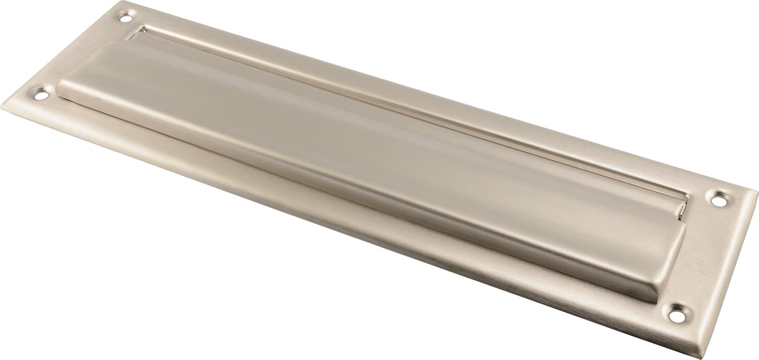 Hillman 853334 2 x 11" Mail Slot- Solid Brass - Satin Nickel Finish 1-Pack