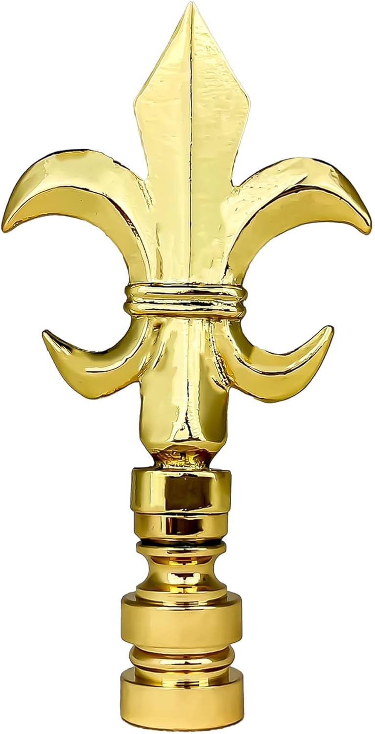 Royal Designs, Inc. Fleur De Lis Finial with Fan Pull Chain, Antique Brass - Pack of 1