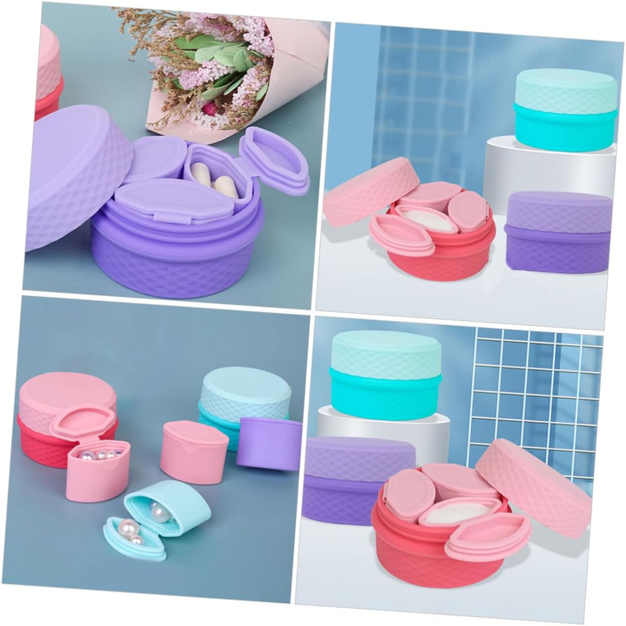 LIFKOME 1set Travel Container Compartment Portable Jars for Outdoor Makeup Cosmetic Creams and Toiletries for Travel and image 3