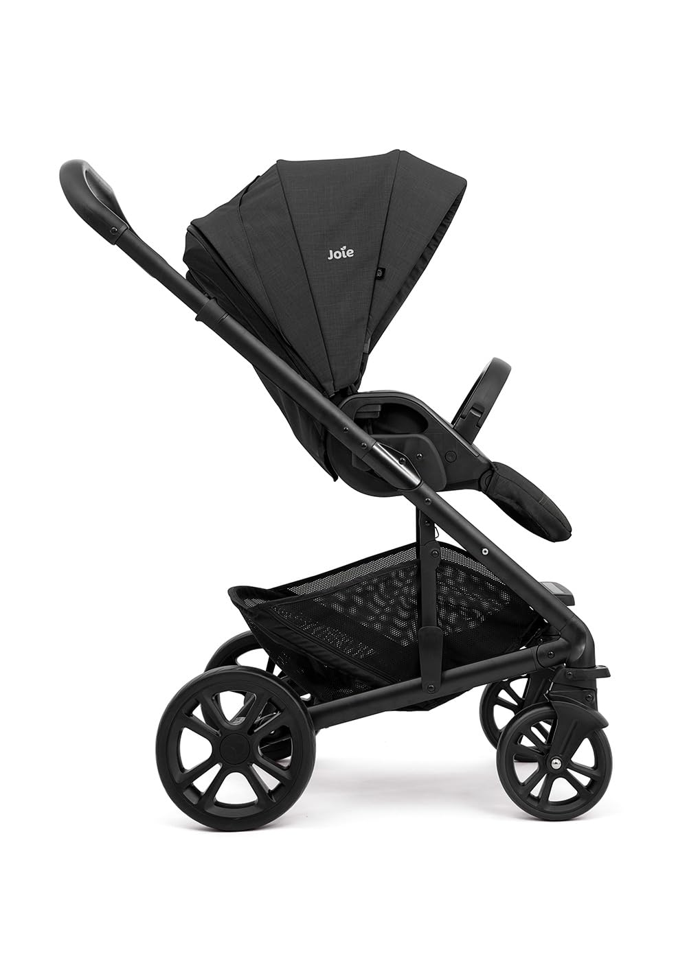 JOIE Poussette réversible Chrome naissance à 22 kg Dossier inclinable allongé capote UPF50+ pliage compact habillage pluie adaptateurs inclus SHALE