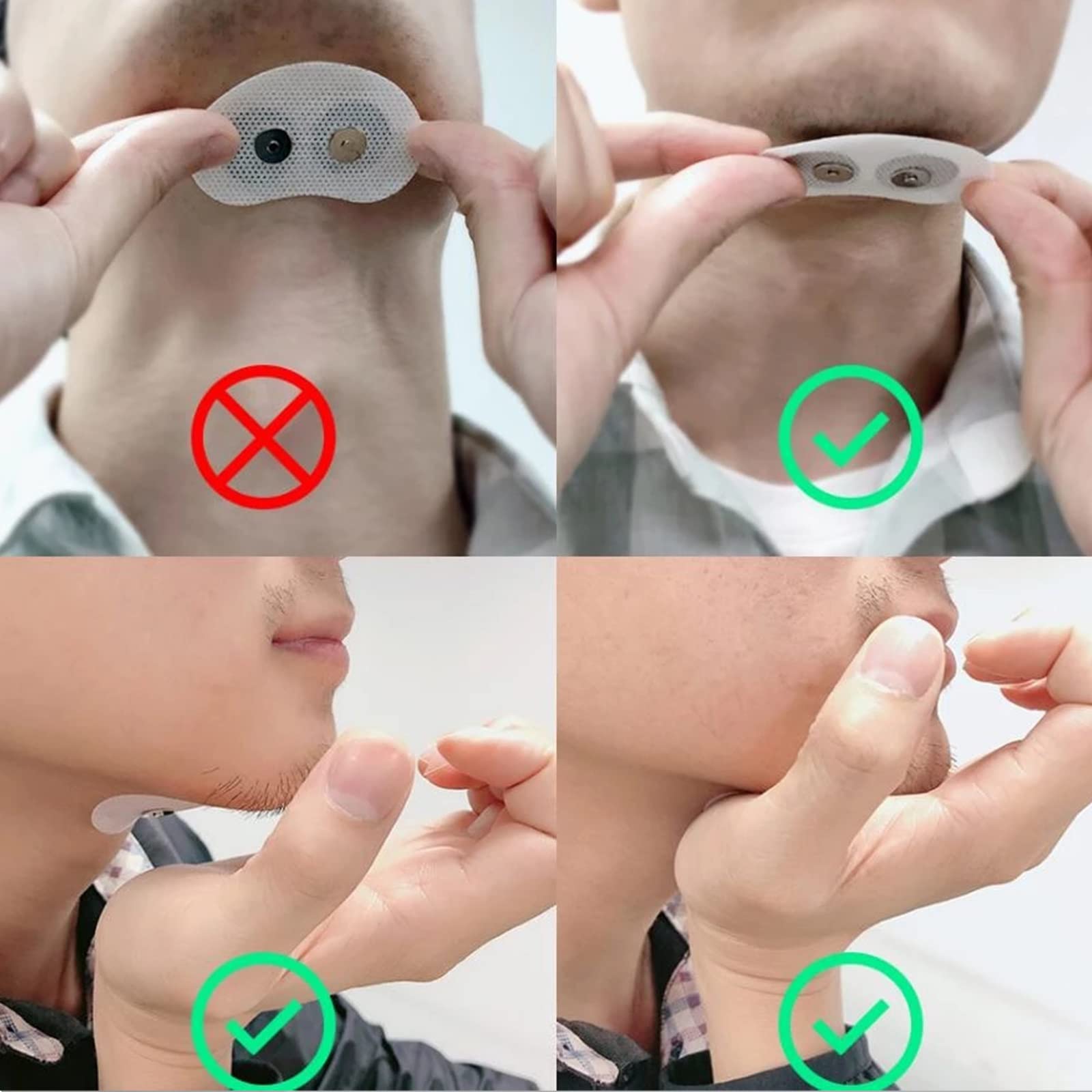 Strisce conduttive Adesivi magnetici a Scatto, Cuscinetti autoadesivi elettrodi in Gel for Dispositivo Anti-Sonno Intelligente Snore Circle(100PCS)