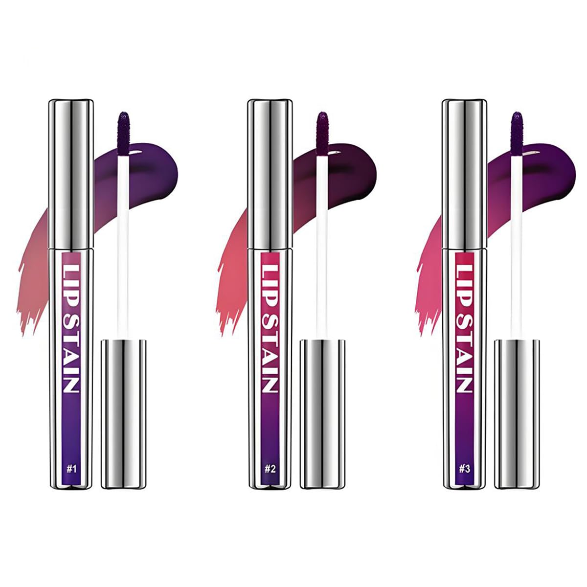3Pcs High Matte Liquid Lip Stain Kit, Waterproof, Smudge-Proof & Long-Lasting Lip Gloss Set for Women Vegan Formula