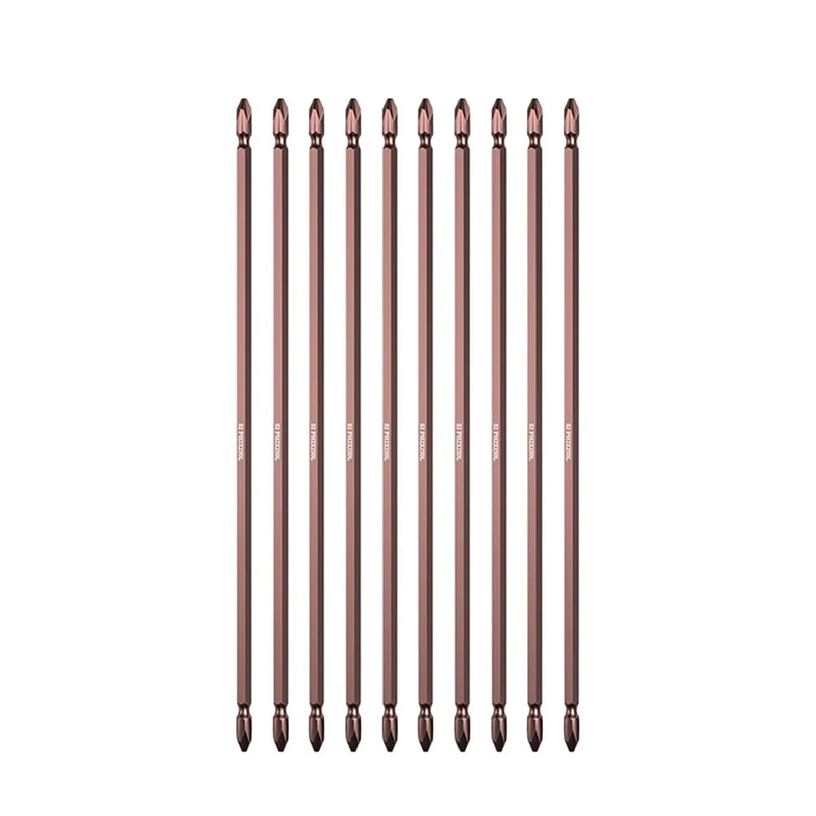 Destornillador PH2 de Doble Cabezal Taladro de Alta Velocidad Destornillador neumático Ph2 Acero de aleación de vanadio 1/4'' (6,3 mm) Hex(200mm)