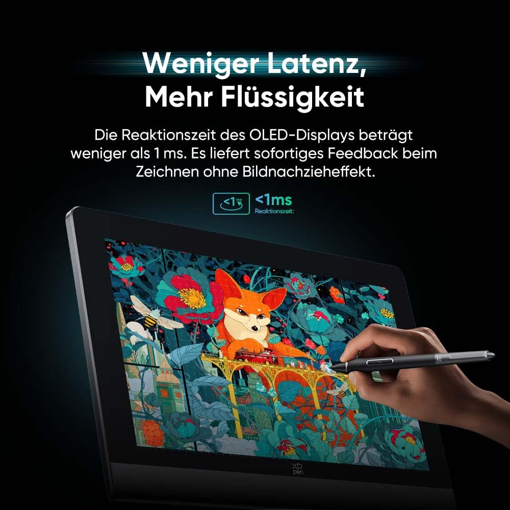 XPPen Artist Ultra 16 Grafiktablett mit Display für PC - 15,6 Zoll OLED 4K