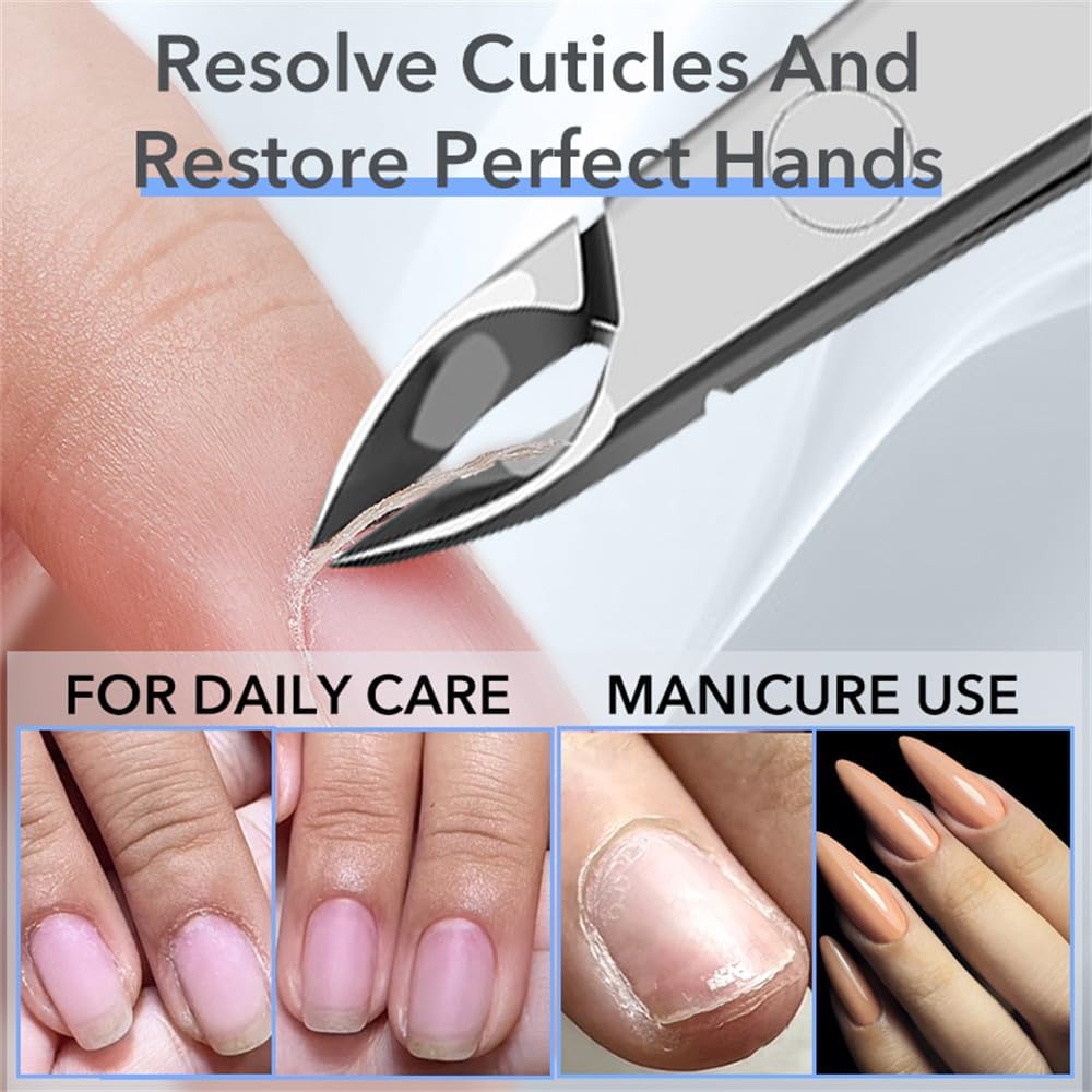 1Pcs Cuticle Nipper Cutter Stainless Steel Pedicure Manicure Scissor Nail Tool for Trim Manicure Tools,Light Grey