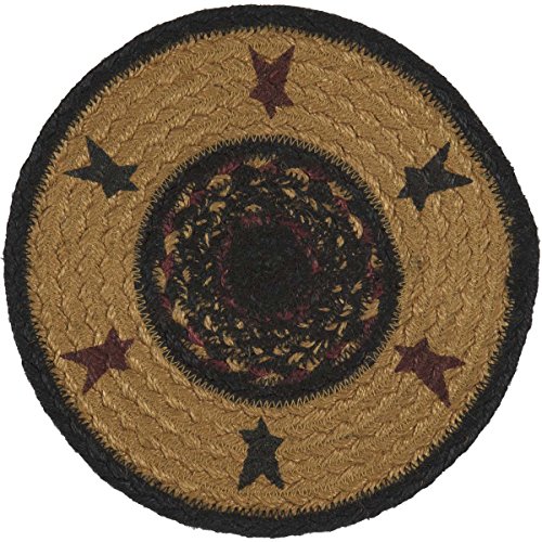 VHC Brands Classic Country Primitive Tabletop Kitchen Heritage Farms Tan Star Jute Trivet
